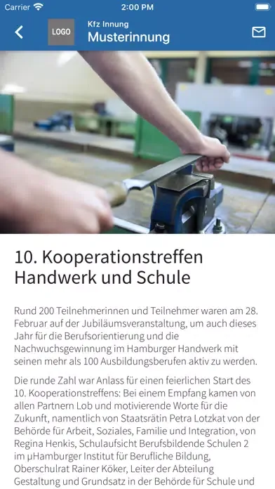 Capturas de tela do kfz.innung – Branchen-News