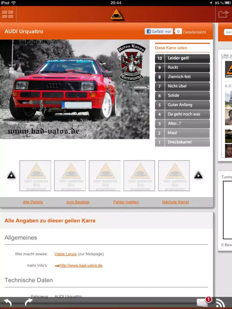 Zrzuty ekranu geileKarre - [ Auto Tuning App ] iPad 