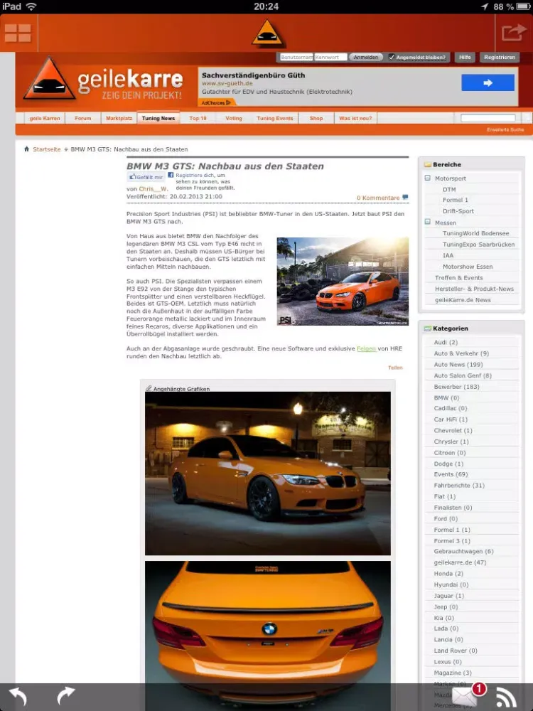 Zrzuty ekranu geileKarre - [ Auto Tuning App ] iPad 