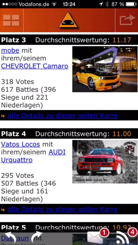 Zrzuty ekranu geileKarre - [ Auto Tuning App ]