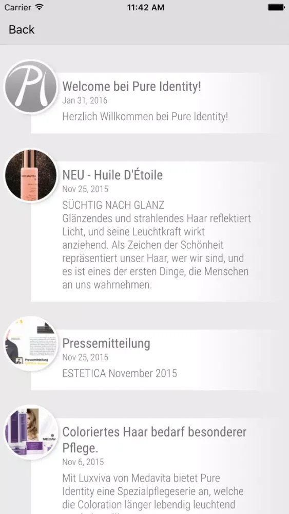 Pure Identity App 스크린샷