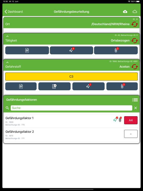 Tangkapan skrin sam EHS Manager Safety iPad 