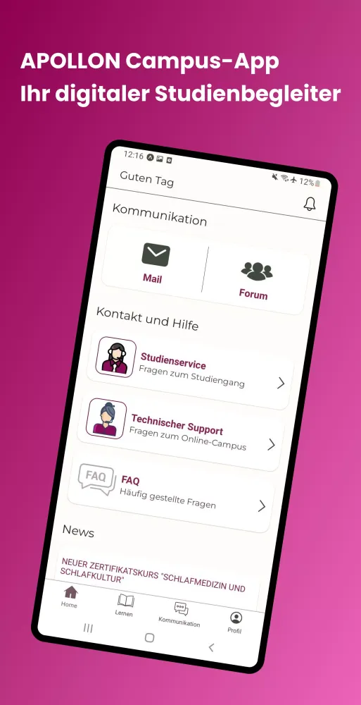 APOLLON Campus App Screenshots