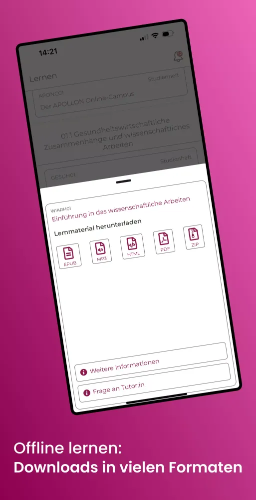 APOLLON Campus App Screenshots