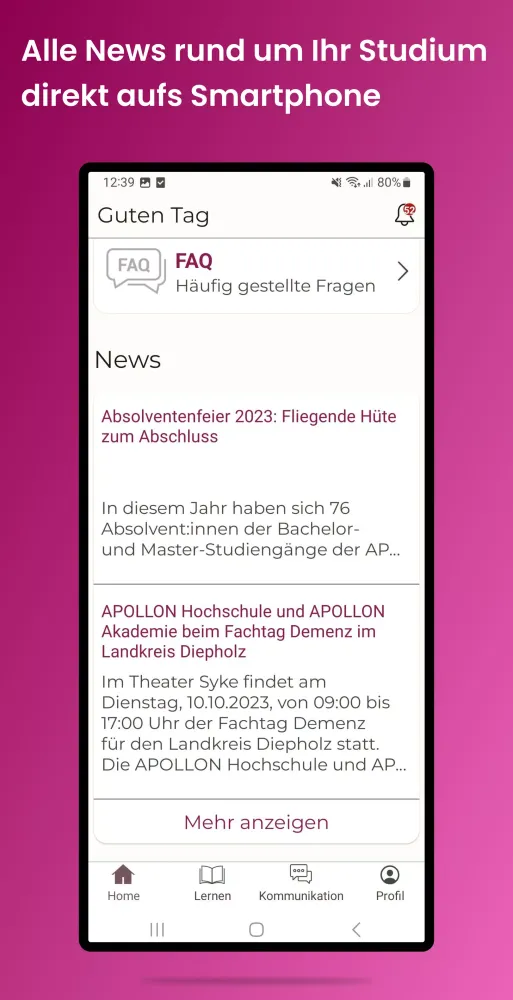 APOLLON Campus App Screenshots