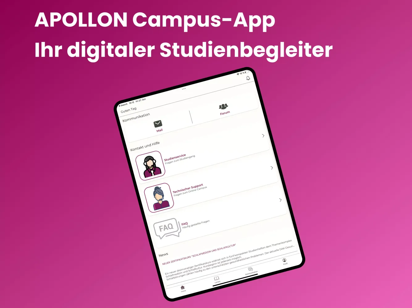 APOLLON Campus App Screenshots