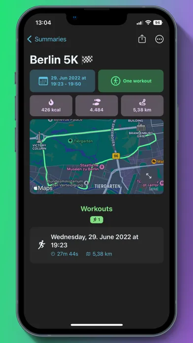 Capturas de tela do SUMRY - Workout summaries