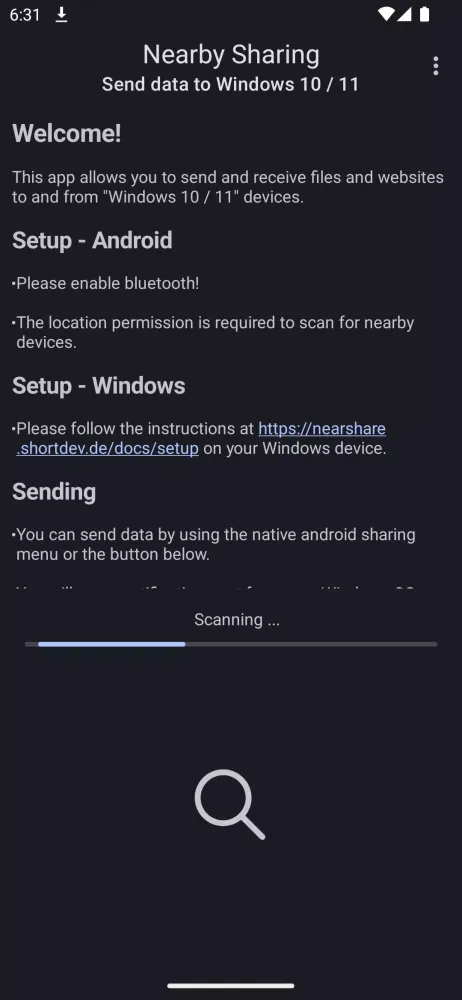 Nearby Sharing Screenshots