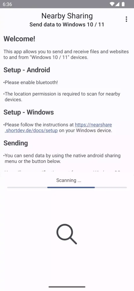 Nearby Sharing Screenshots