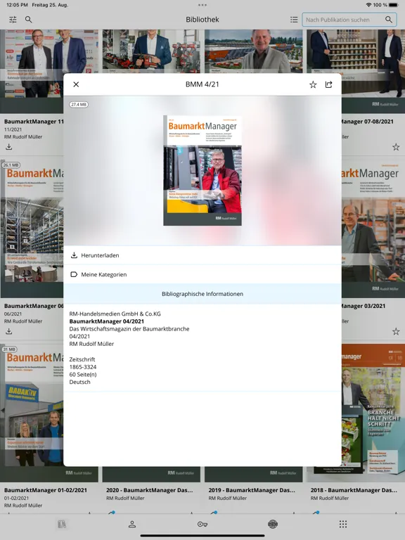 Capturas de tela do BaumarktManager E-Paper iPad 