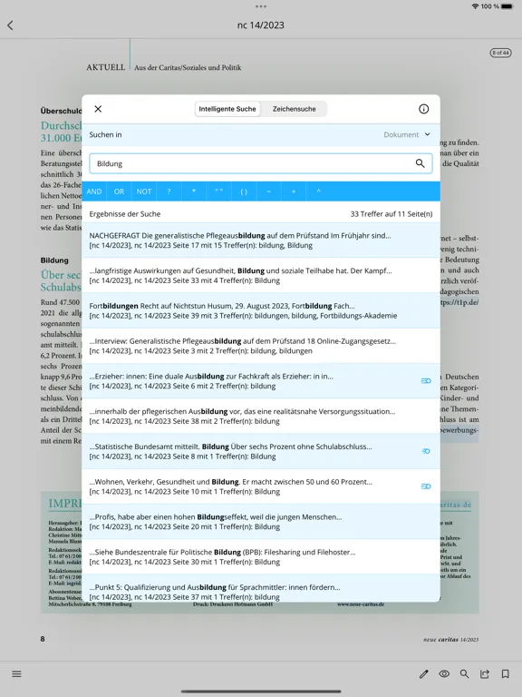 Screenshot di neue caritas iPad 