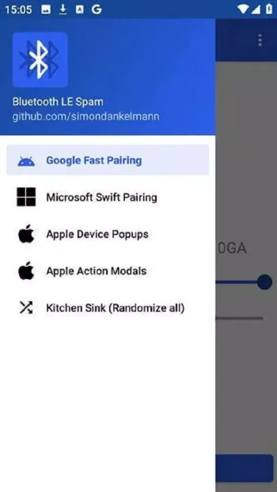 Captures d'écran de Bluetooth LE Spam