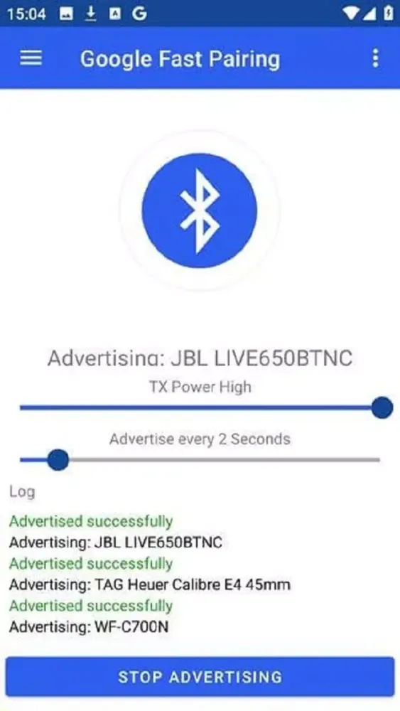 Captures d'écran de Bluetooth LE Spam