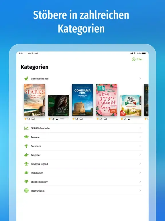 Skoobe: eBooks und Hörbücher iPad  سکرین شاٹس