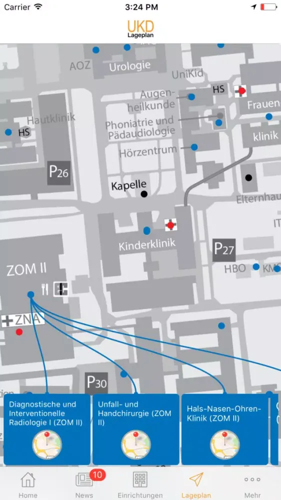 Tangkapan skrin Uniklinik Düsseldorf