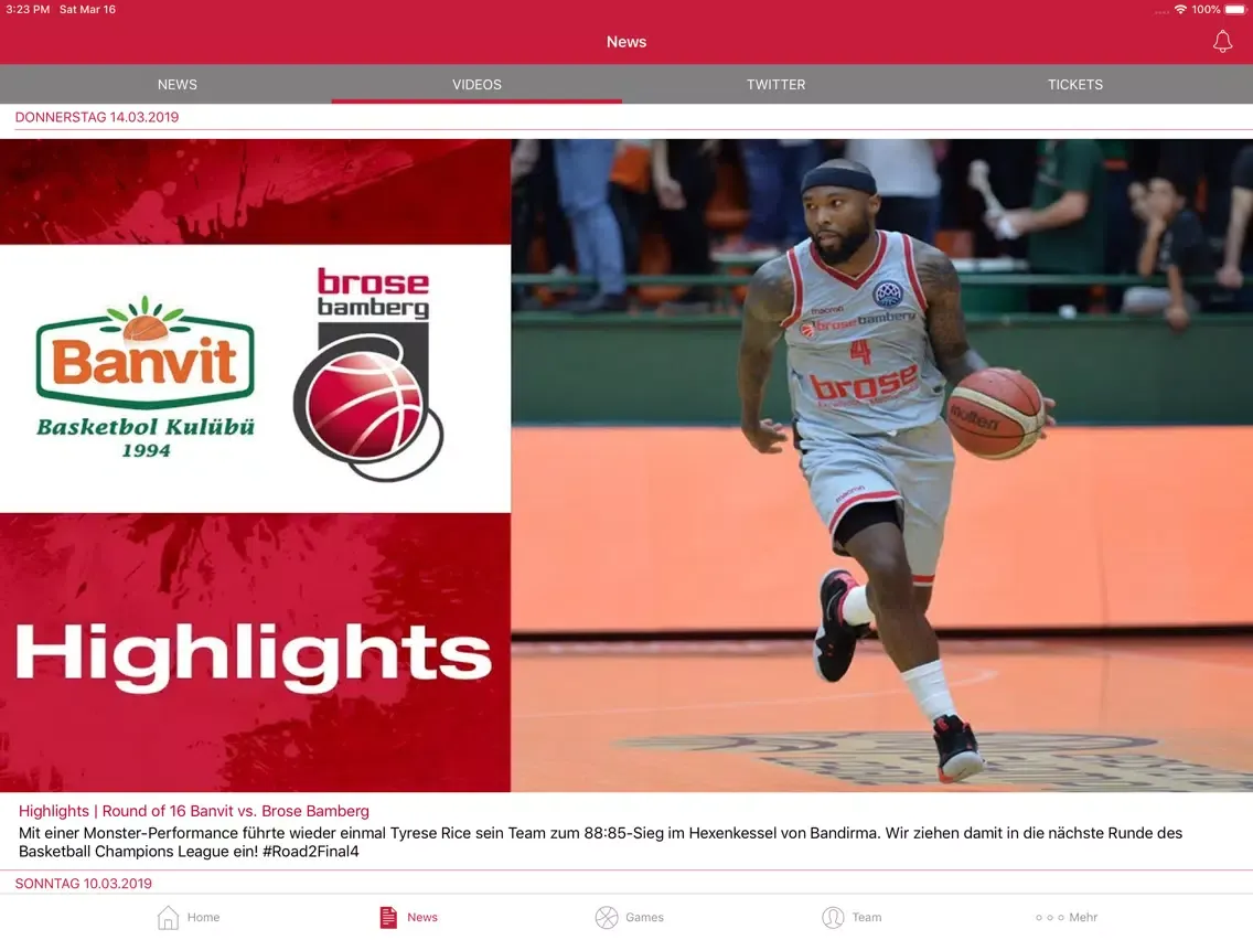 Brose Bamberg iPad  Ekran Görüntüleri