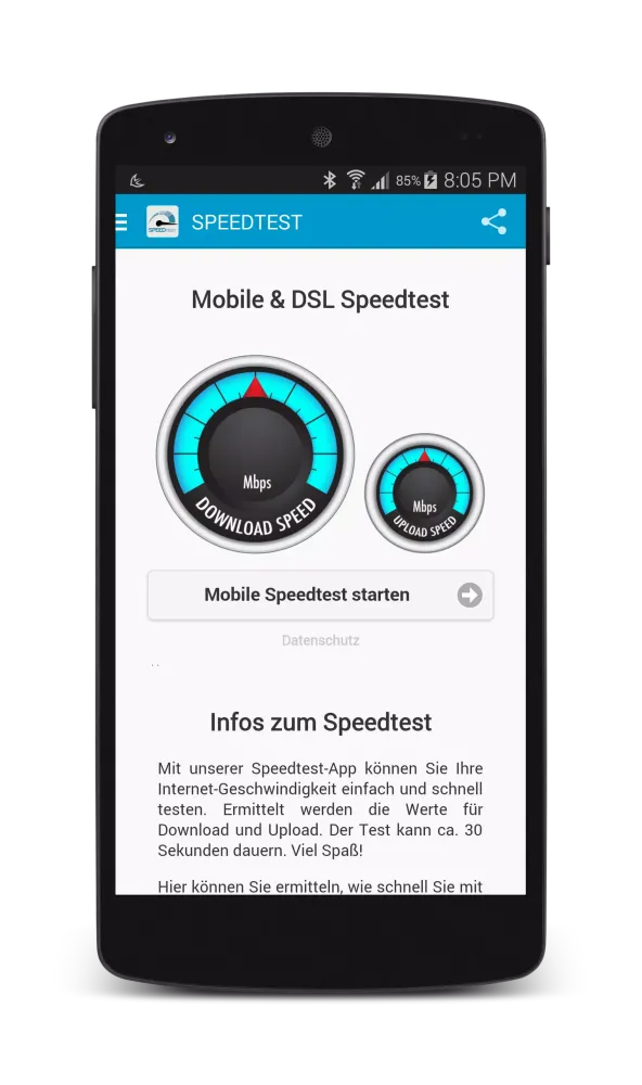 Mobile WIFI & DSL Speedtest Screenshots