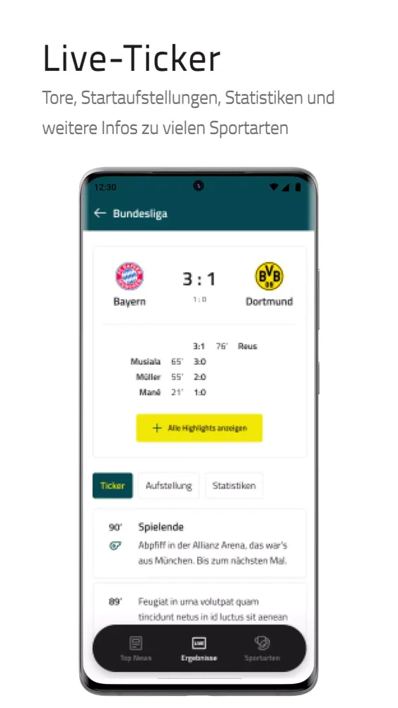 Capturas de pantalla de sport.de