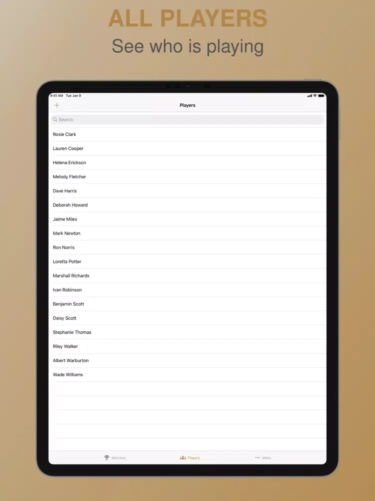 Badminton Tracker iPad  스크린샷