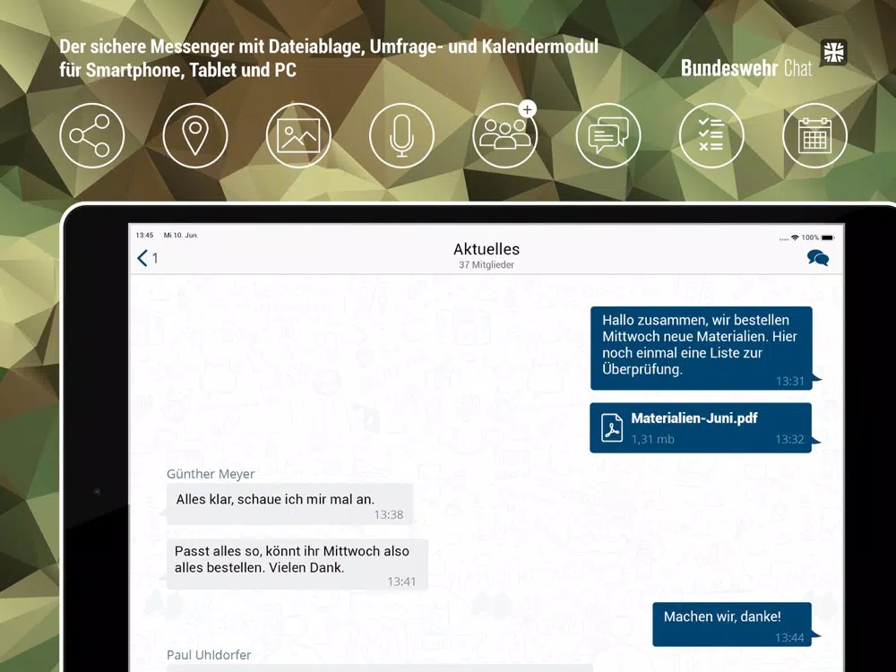 Ảnh chụp màn hình của BwChat iPad 