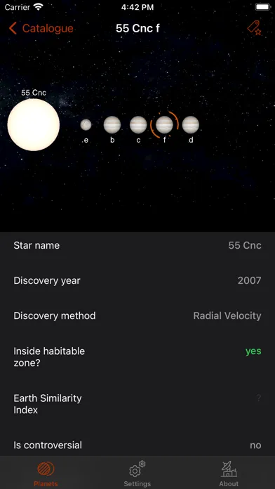 Capturas de tela do Exoplanet Explorer
