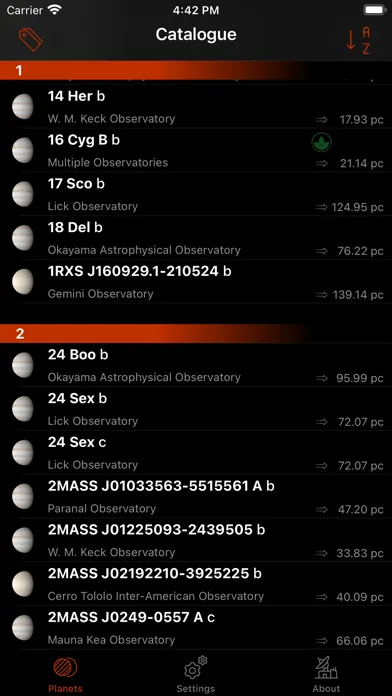 Capturas de tela do Exoplanet Explorer