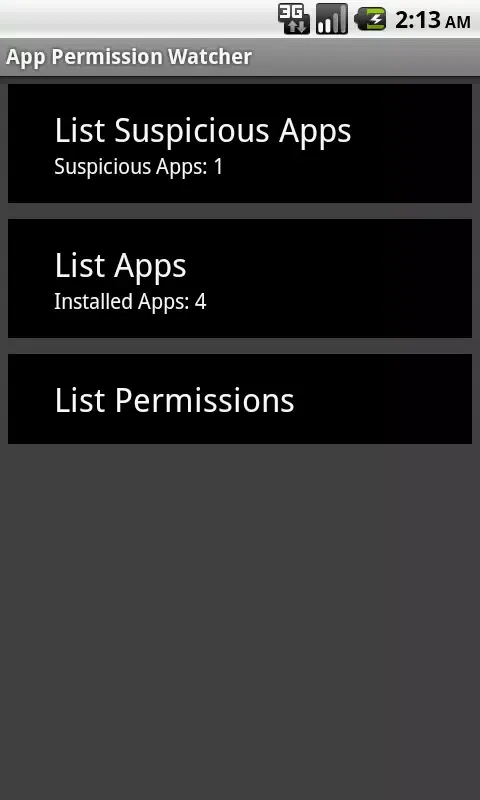 App Permission Watcher Screenshots