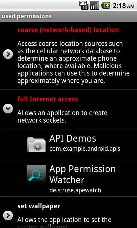 App Permission Watcher Screenshots