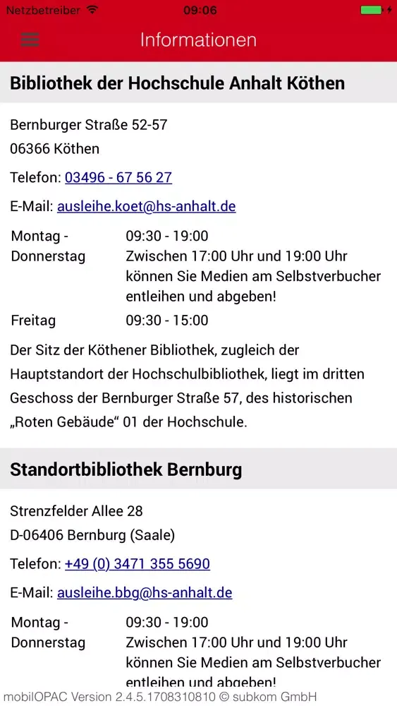 Bibliothek Hochschule Anhalt Ekran Görüntüleri