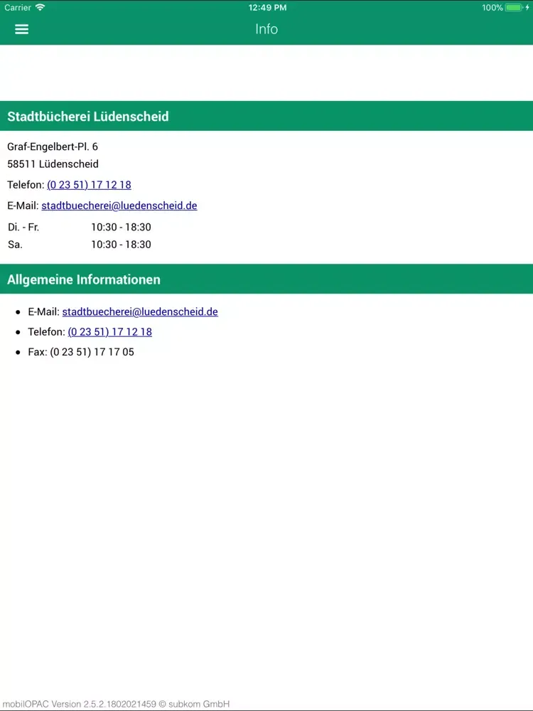 Capturas de pantalla de Stadtbücherei Lüdenscheid iPad 