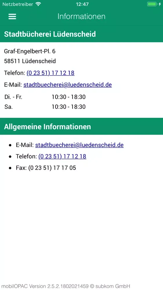Capturas de pantalla de Stadtbücherei Lüdenscheid