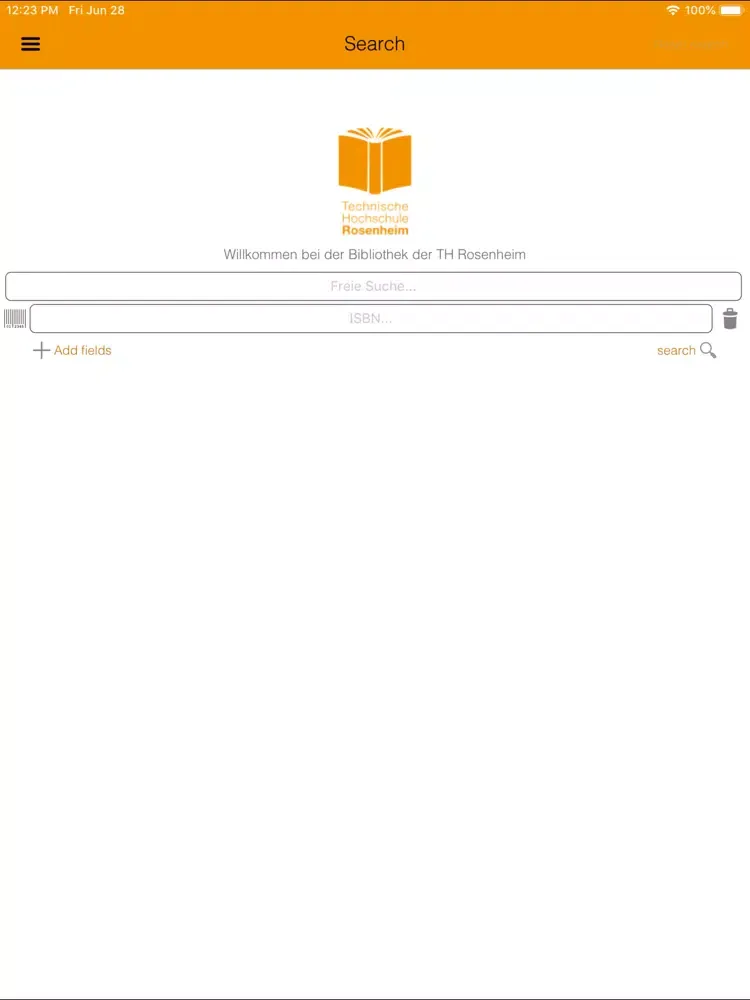 TH Rosenheim Bibliothek iPad 应用截图