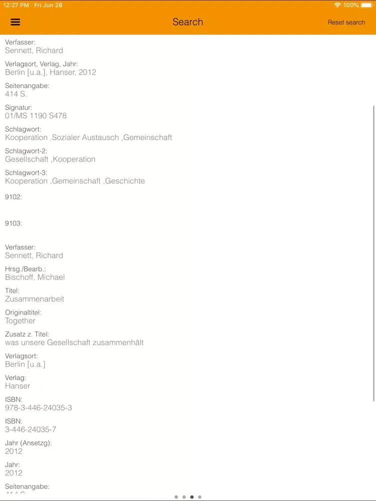 TH Rosenheim Bibliothek iPad 应用截图