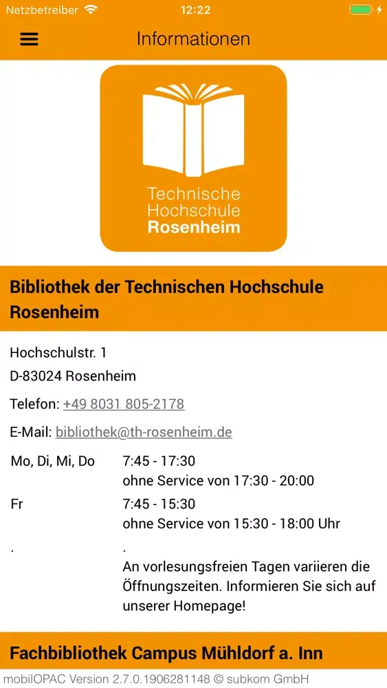 TH Rosenheim Bibliothek应用截图