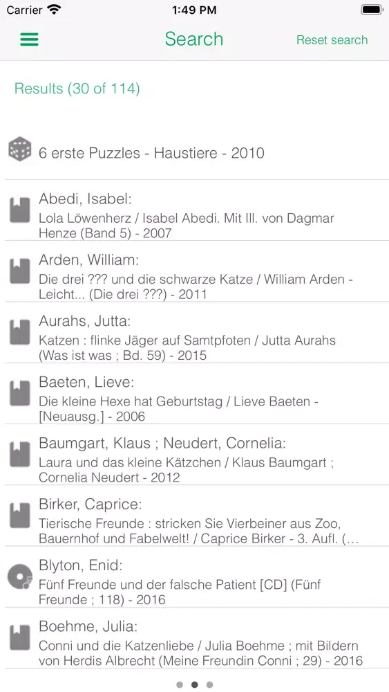 Tangkapan skrin Stadtbücherei Wernau