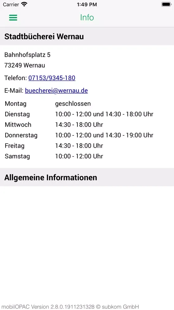 Tangkapan skrin Stadtbücherei Wernau