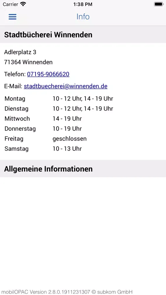 Stadtbücherei Winnenden سکرین شاٹس