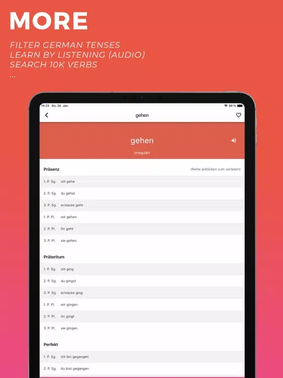 KEN Verben konjugieren iPad  스크린샷