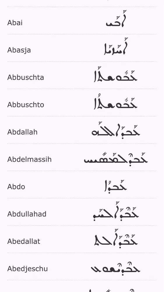 Shmohe - Aramäische Namen Screenshots