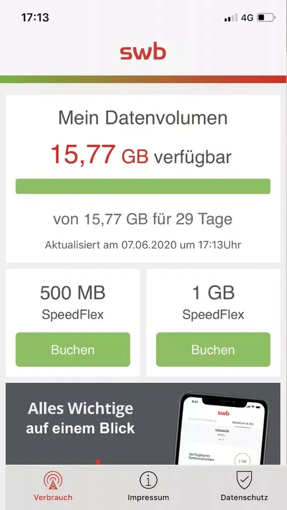 swb Mobildaten سکرین شاٹس