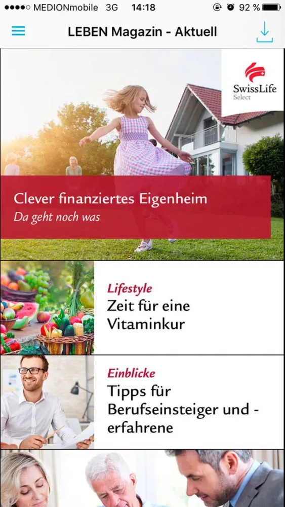 Swiss Life Select LEBEN Magazin Ekran Görüntüleri