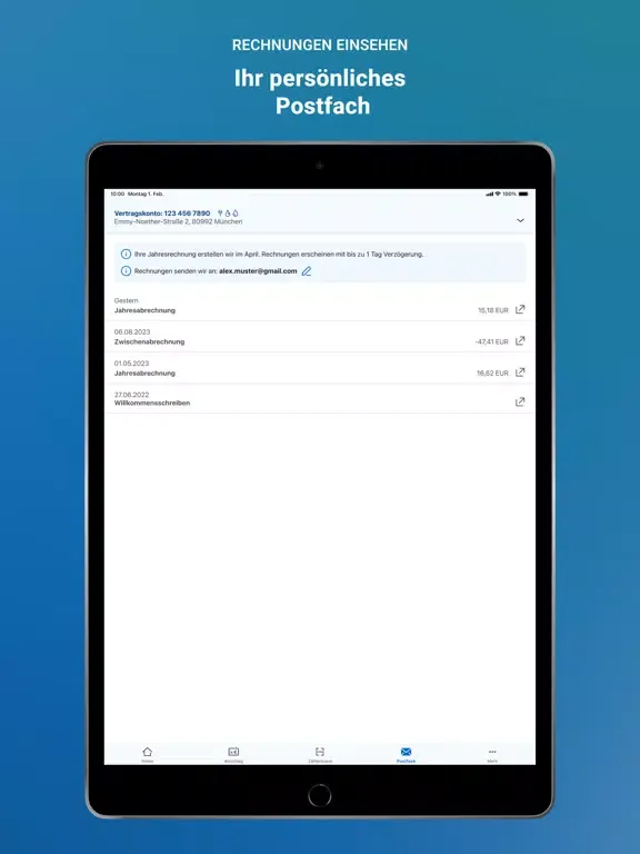 Meine SWM – Selfservice iPad  Screenshots