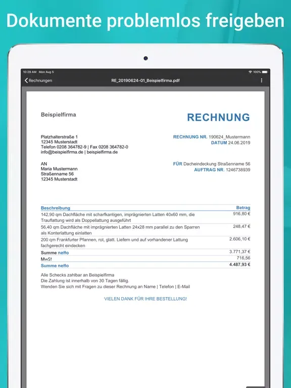 Ảnh chụp màn hình của SWN Doc Manager iPad 