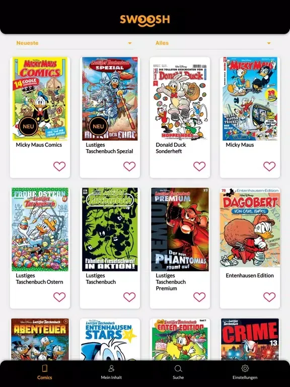 Capturas de pantalla de SWOOSH Comics iPad 