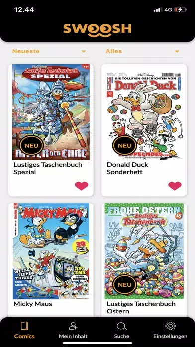Capturas de pantalla de SWOOSH Comics
