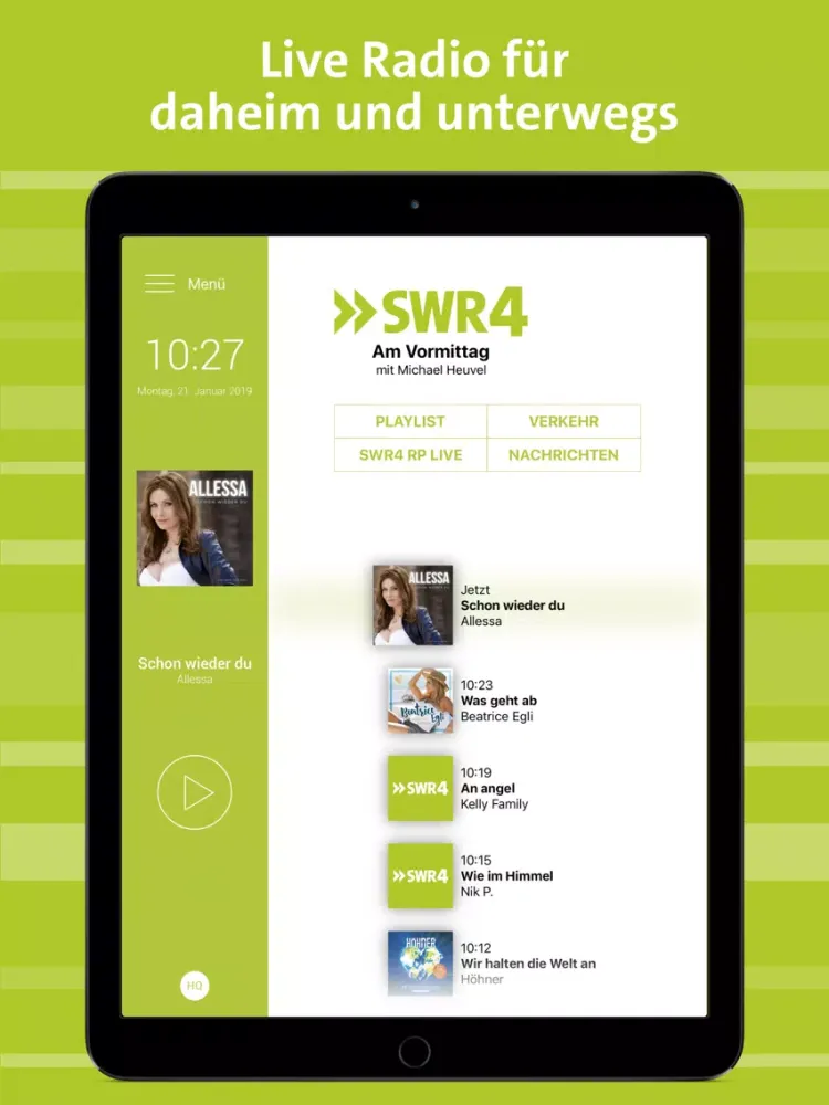 Capturas de tela do SWR4 Rheinland-Pfalz iPad 