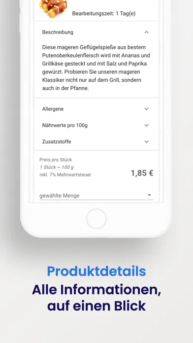 Metzgerei Bestell App - Demo Screenshots