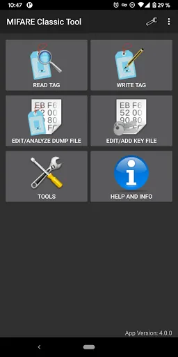Capturas de pantalla de MIFARE Classic Tool
