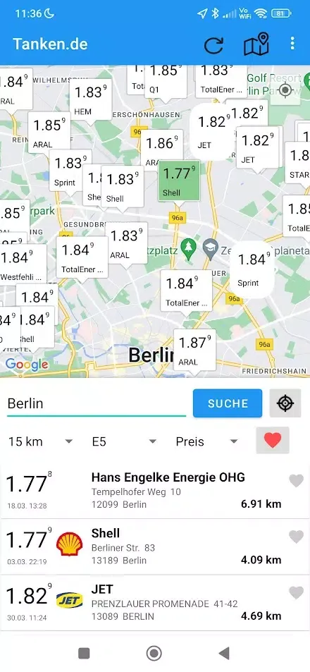tanken.de Screenshots