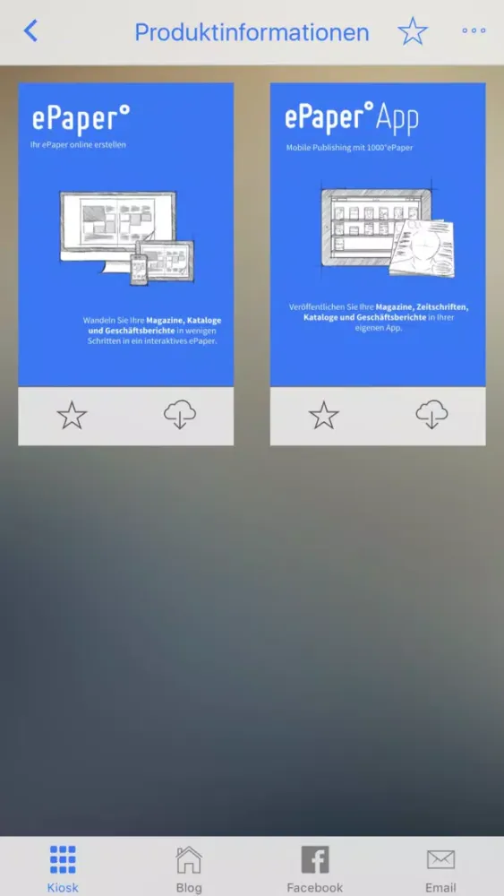 Capturas de pantalla de ePaper°App